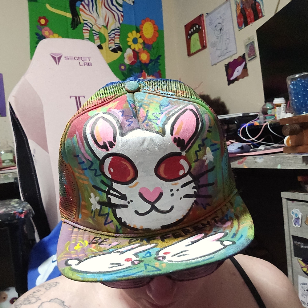 Colorful Cat Design Kids Cap